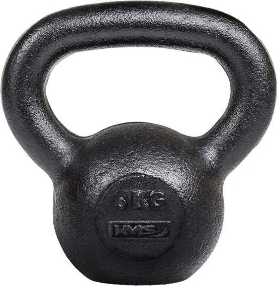 Kettlebell Trenings 6kg støpejern med flat bunn hjemmetrening Kettlebell HMS KZG06