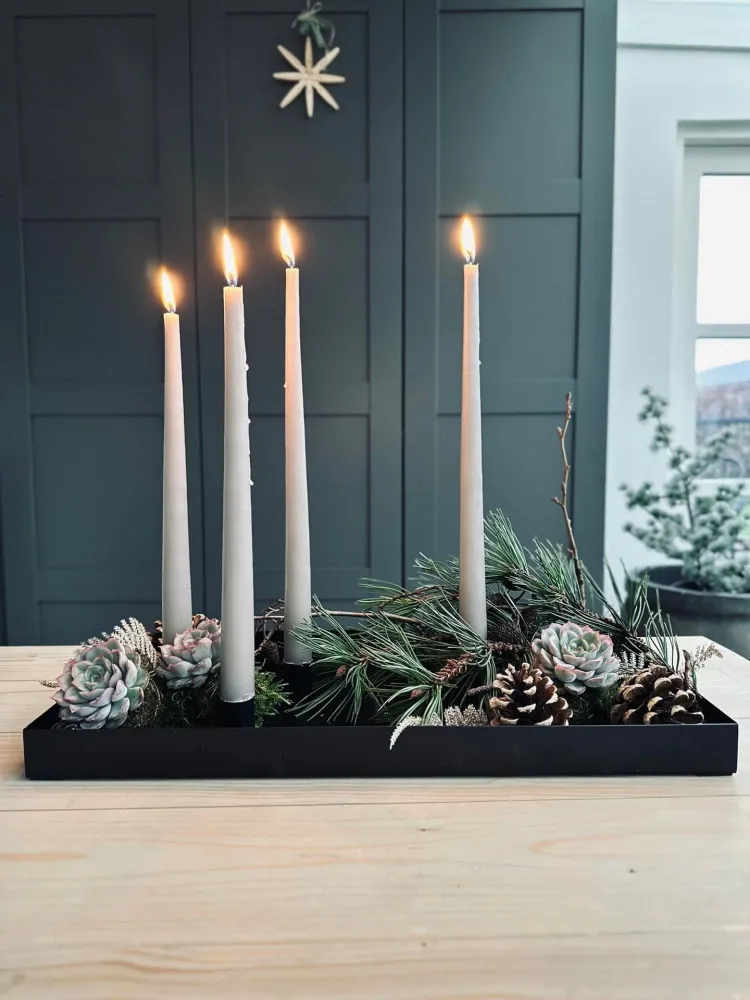 Bakke Ink 4 magnetiske lysestaker - BLACK