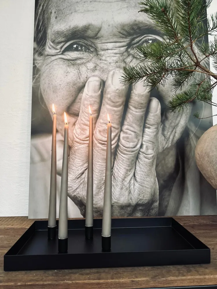Bakke Ink 4 magnetiske lysestaker - BLACK