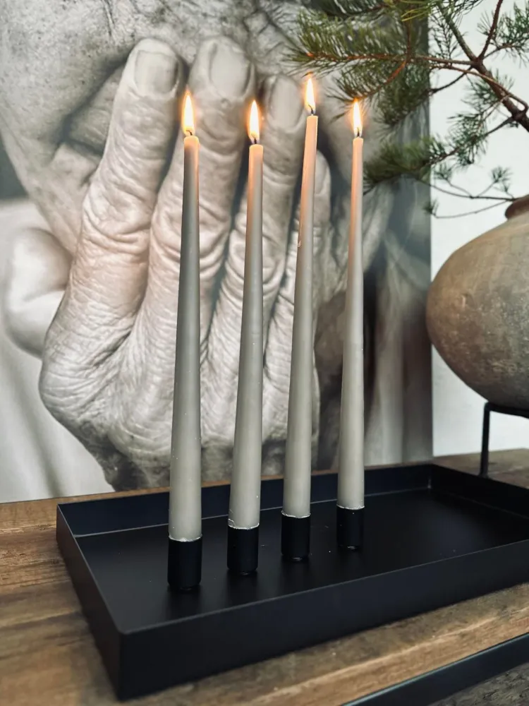 Bakke Ink 4 magnetiske lysestaker - BLACK