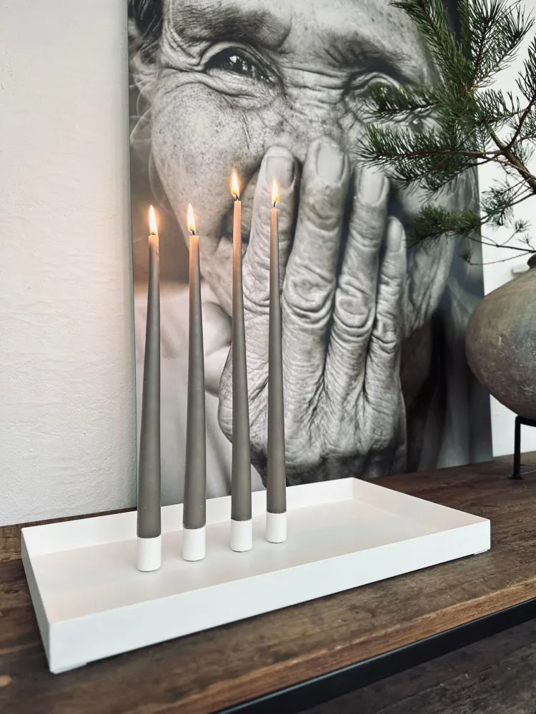 Bakke Ink 4 magnetiske lysestaker - WHITE