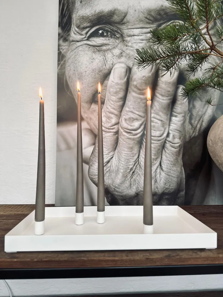 Bakke Ink 4 magnetiske lysestaker - WHITE
