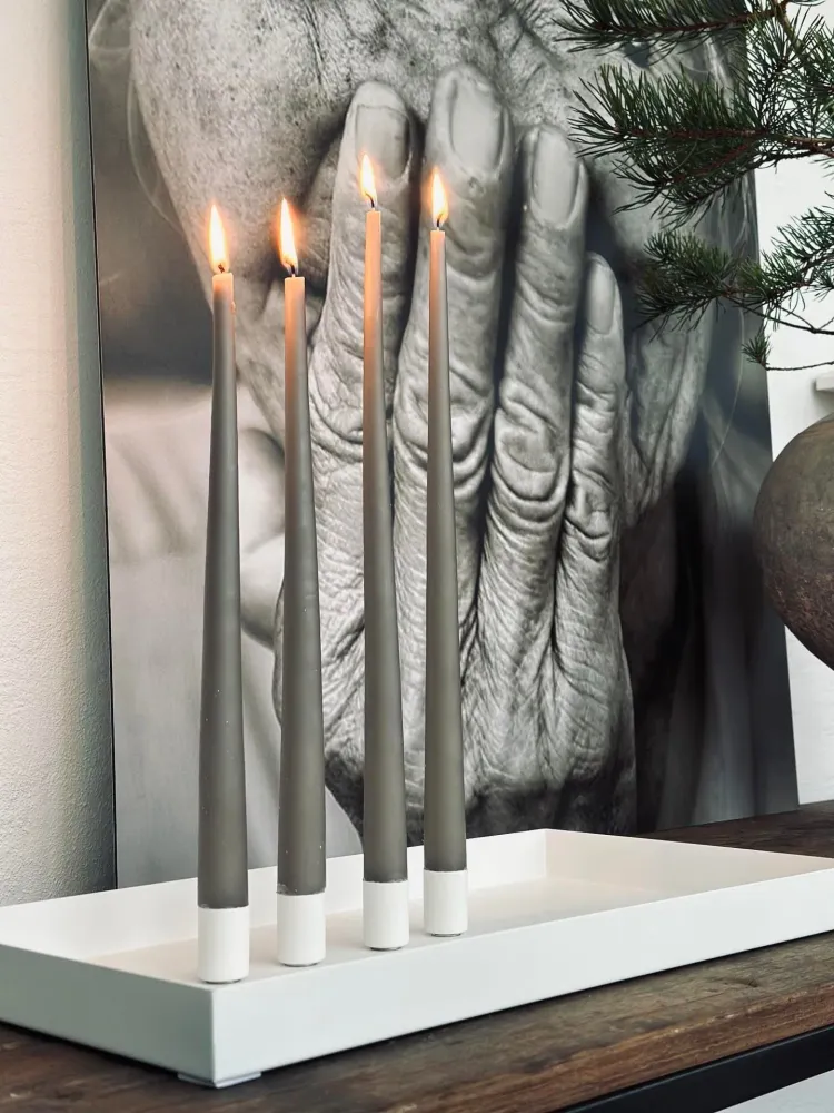 Bakke Ink 4 magnetiske lysestaker - WHITE