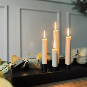 Bakke tilbud - Ink 4 magnet-lysestaker og lyskjede - Svart