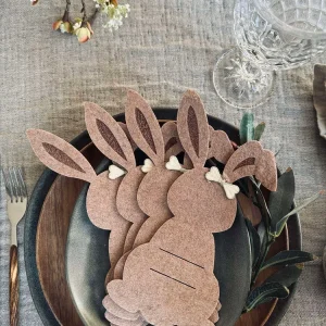 Bestikkholder kanin brown - Sett med 4 stk