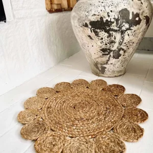 Bordbrikke i jute - Blomst dia 40cm