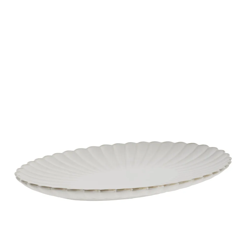 Camille serveringsfat 3,5x25,5 cm. råhvit