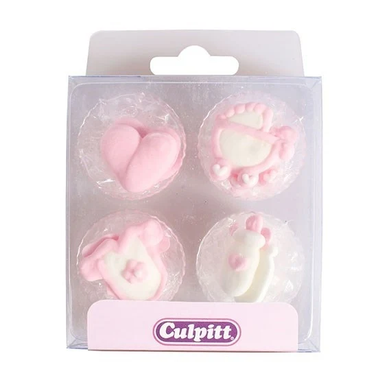 Culpitt Spiselig kakepynt Babytema, Rosa pk/12