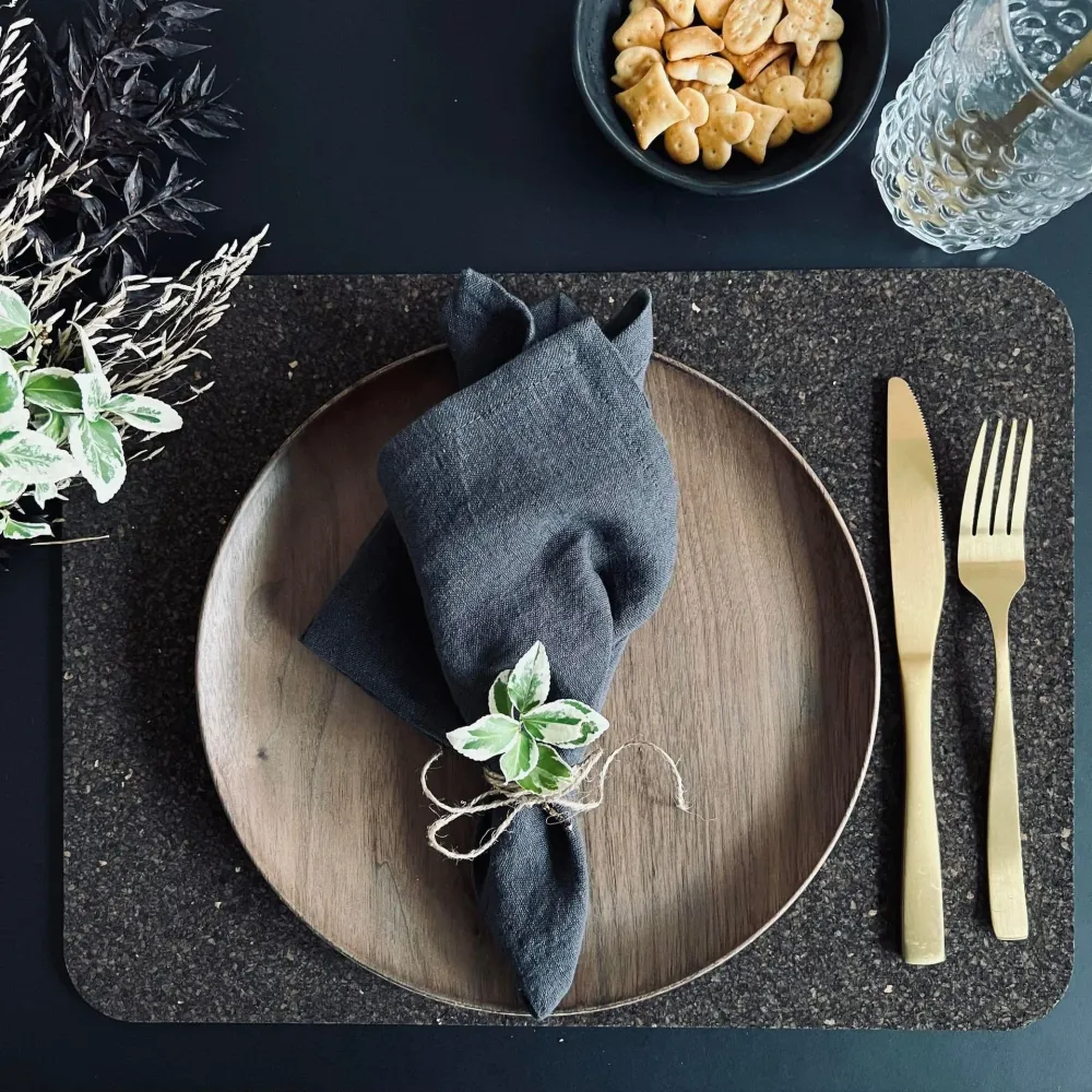 Dekkeserviett kork – HD Black firkantet 30x40