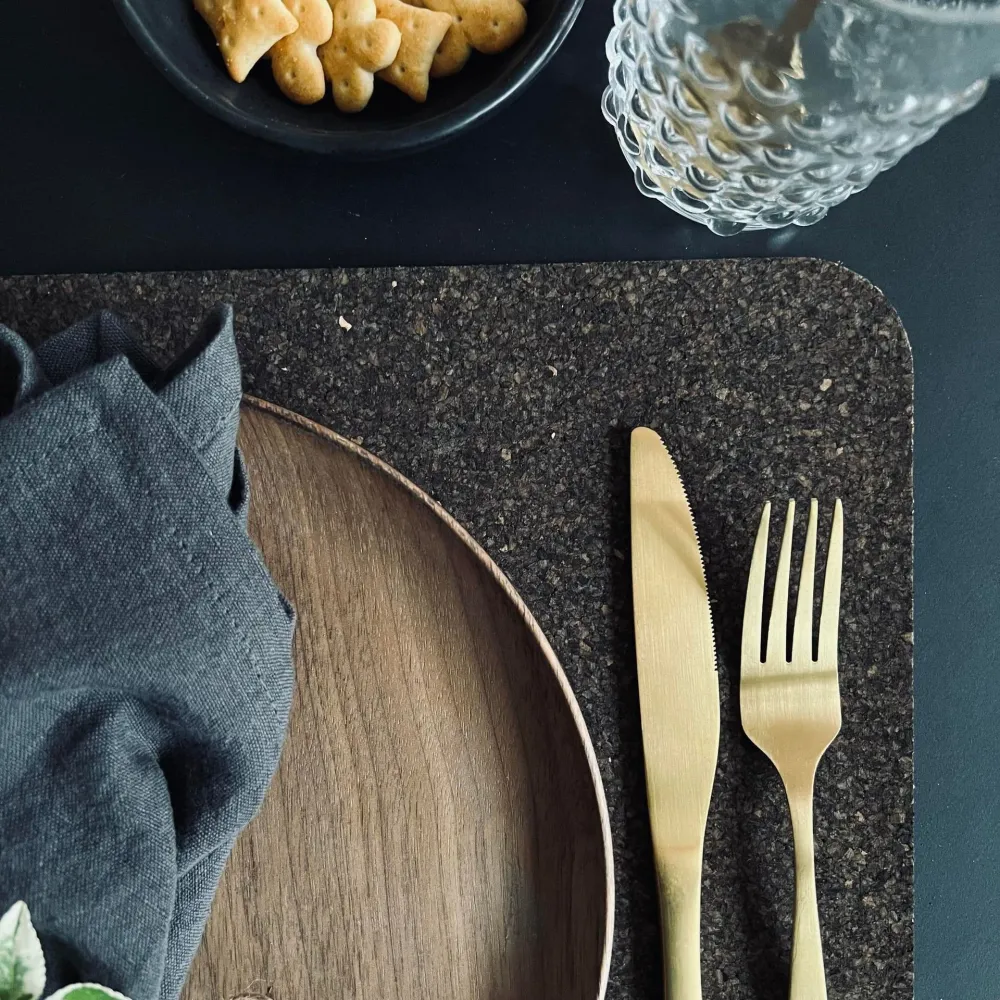 Dekkeserviett kork – HD Black firkantet 30x40