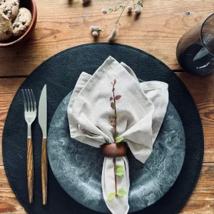 Dekkeserviett Grå / Svart – Vendbar