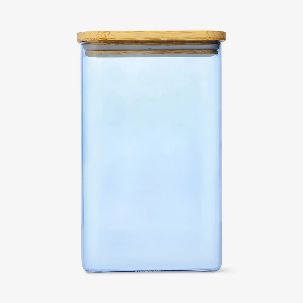 Designerkolleksjon - Blå glassbeholder med lokk - 1,7 l