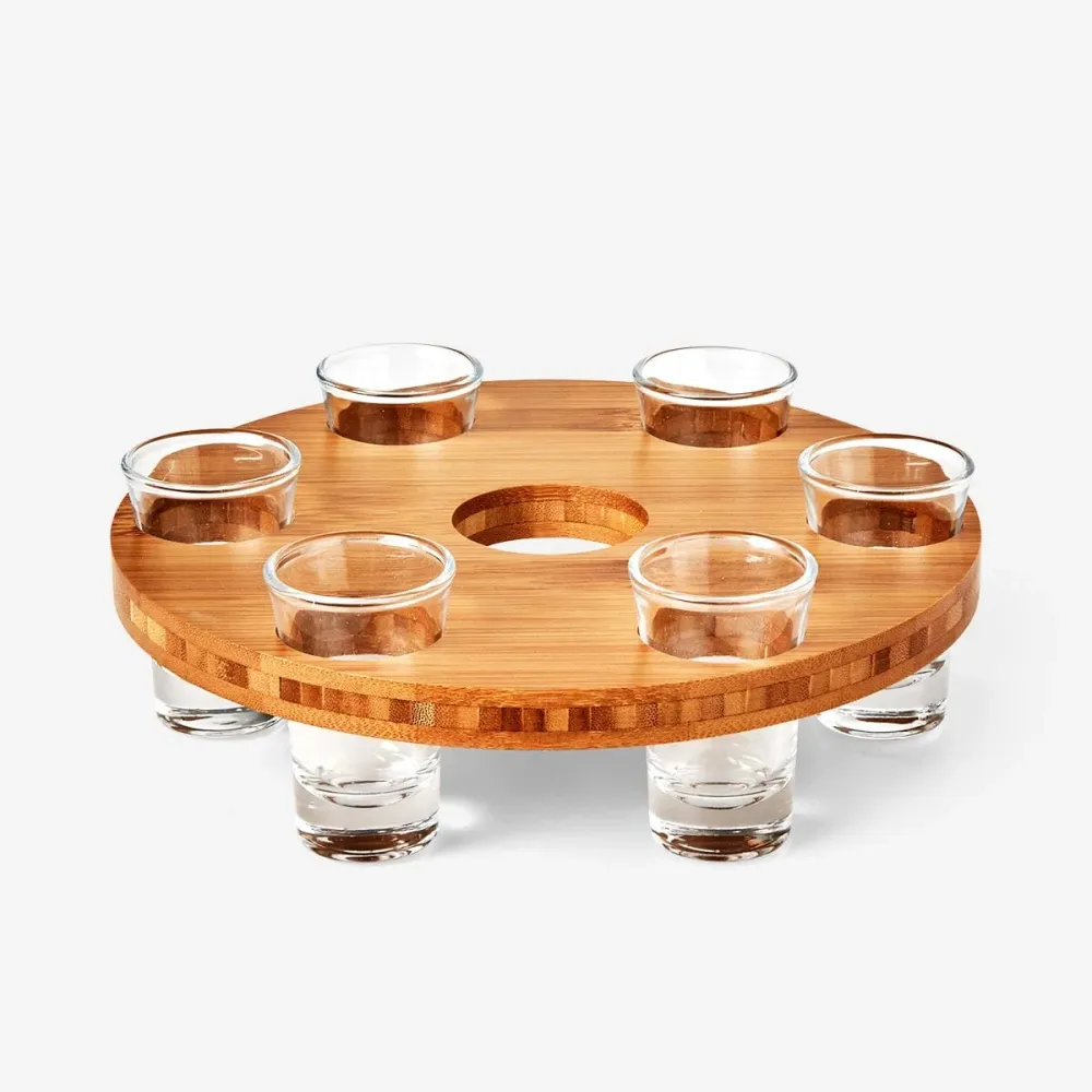 Drikkebrett med 6 shotglass