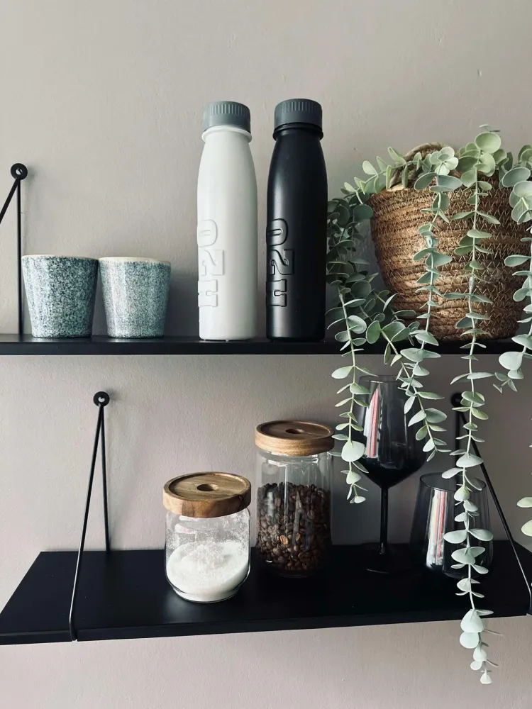 Drikkeflaske H2O 500 ml - Svart / Grå miks