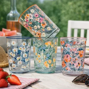 Drikkeglass Flora - pakke med 4 stk