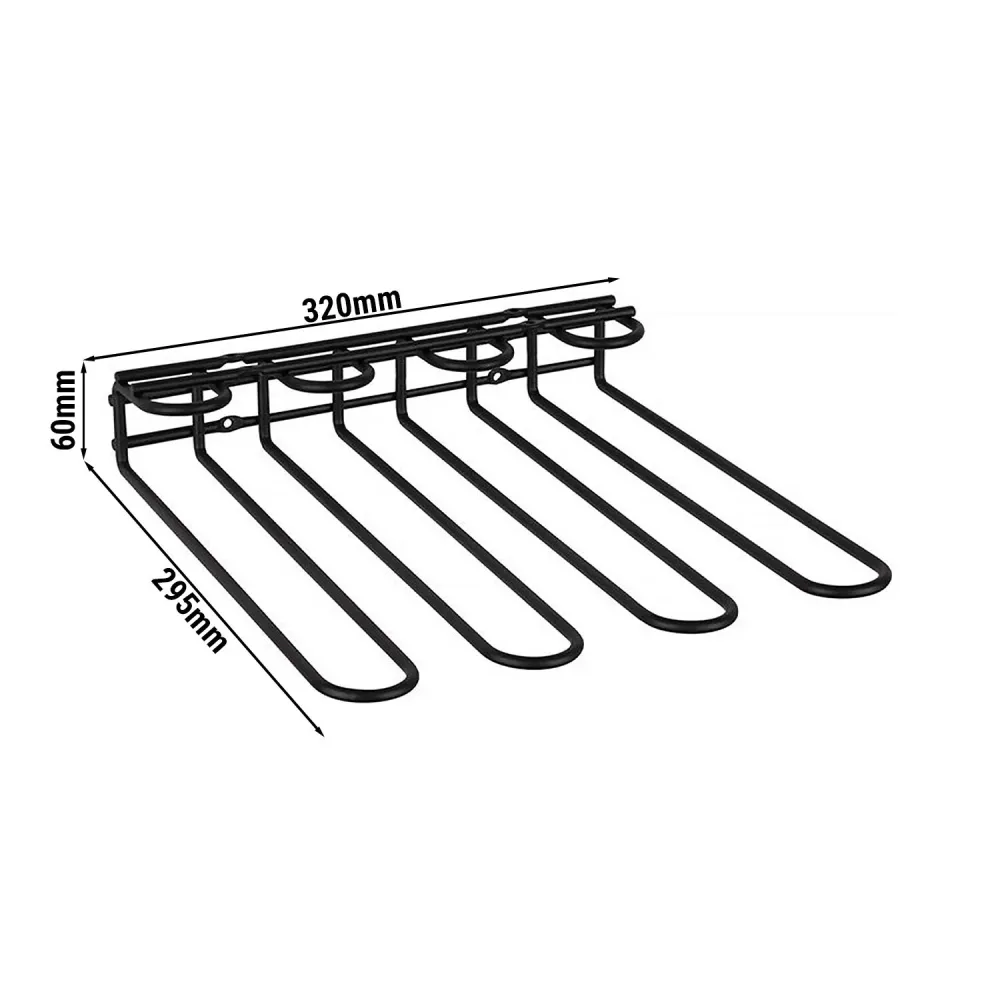 Glassskinne - metall - opptil 12 glass