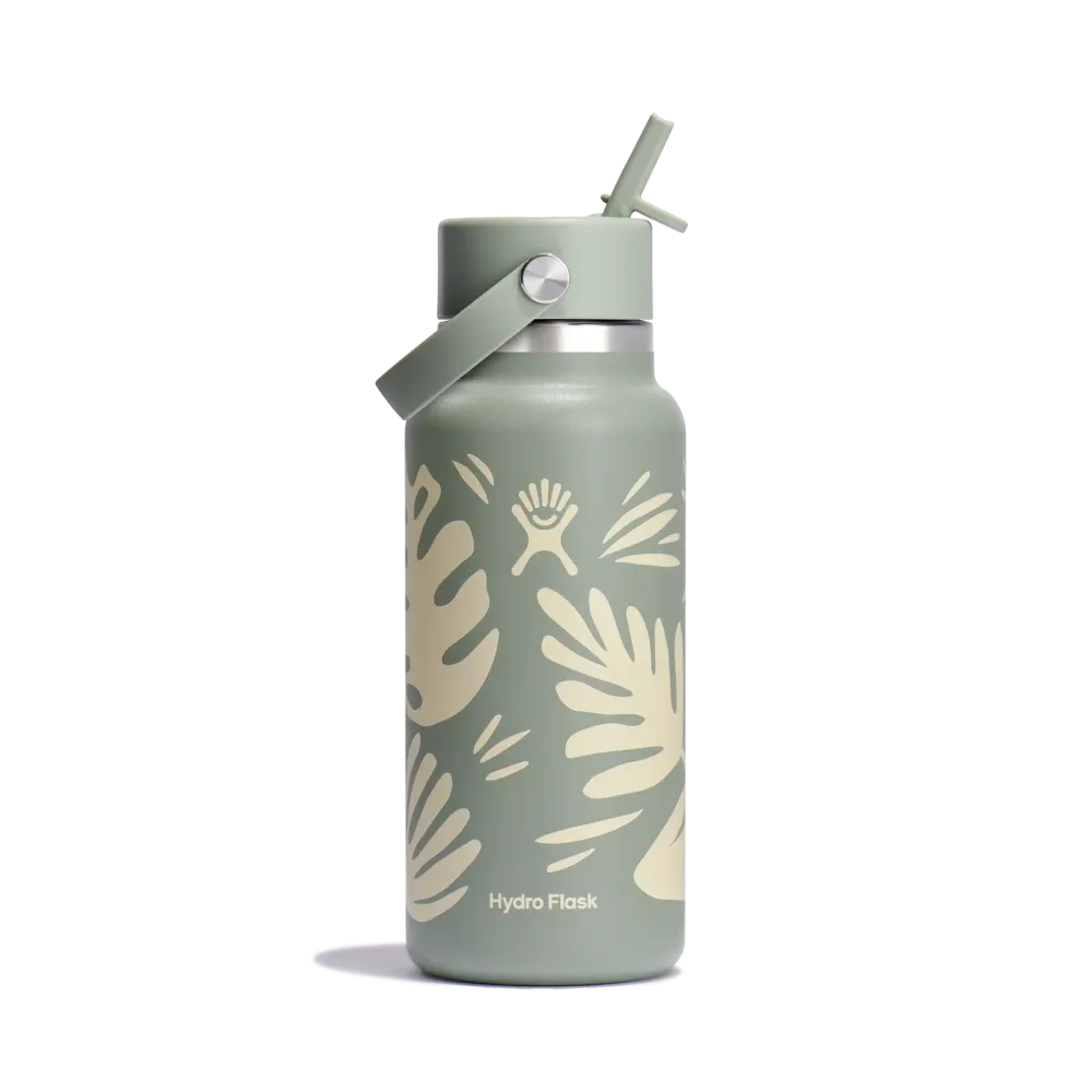 Hydro Flask Wide Mouth Flex Straw Cap 32oz, Botanical Bliss