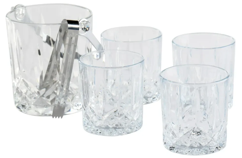Isbøtte med 4 glass