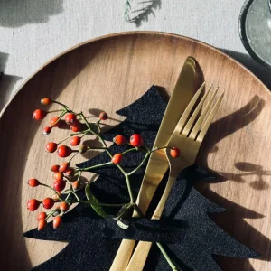 Juletre til borddekking - Svart 4 stk