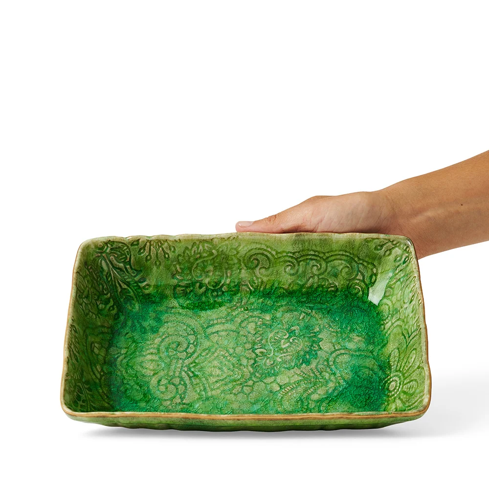 Liten Ildfast Form, Seaweed - 15x23cm⎜Sthål