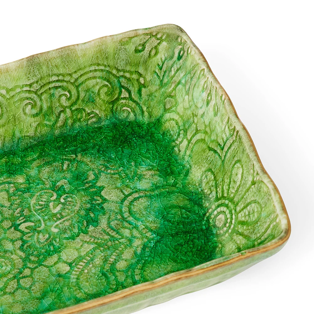 Liten Ildfast Form, Seaweed - 15x23cm⎜Sthål