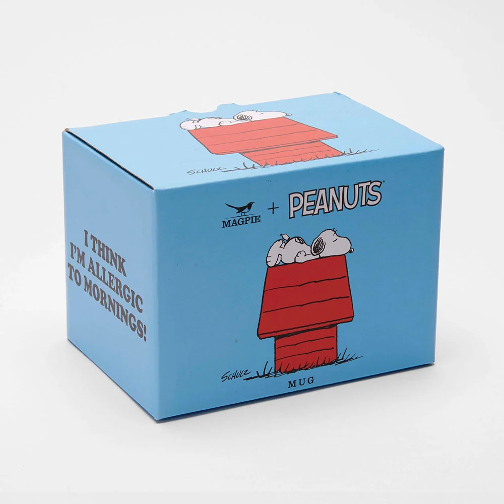 Magpie Peanuts Mug, Allergic to Mornings