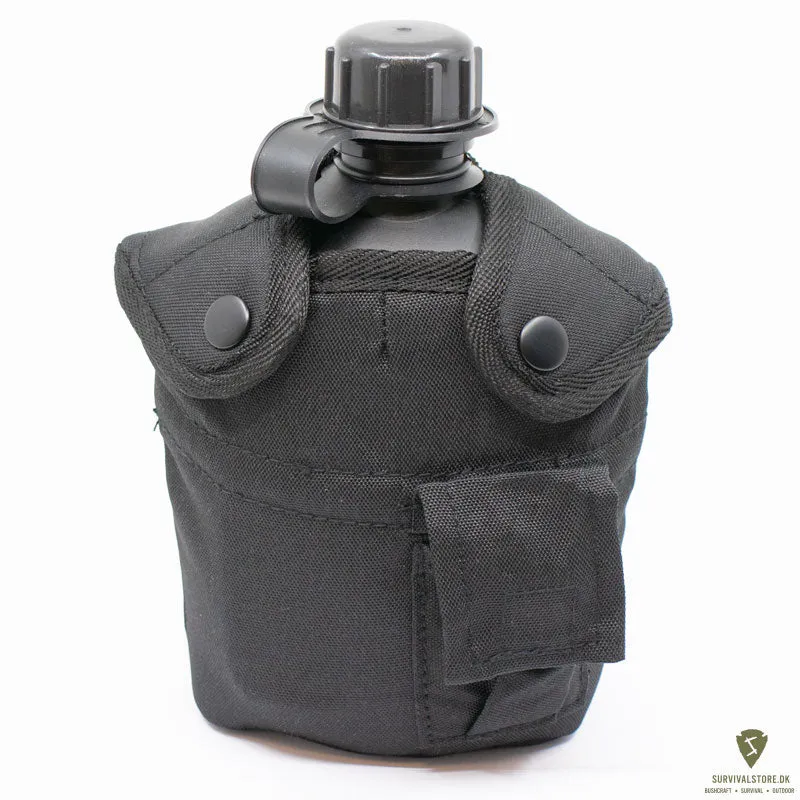 Mil-Tec US Style Drikkedunk og Kop - Canteen Set – Sort