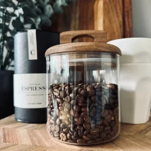 Oppbevaringsglass med trelokk 500ml