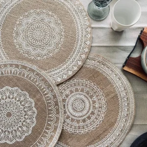 Plassmatte i jute - White boheme Mix