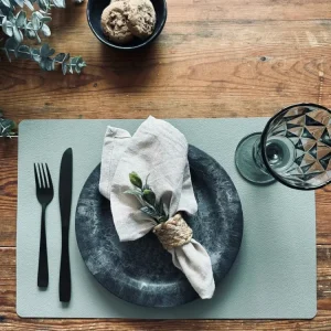 Plassmatte – Vendbar mint / flaskegrønn