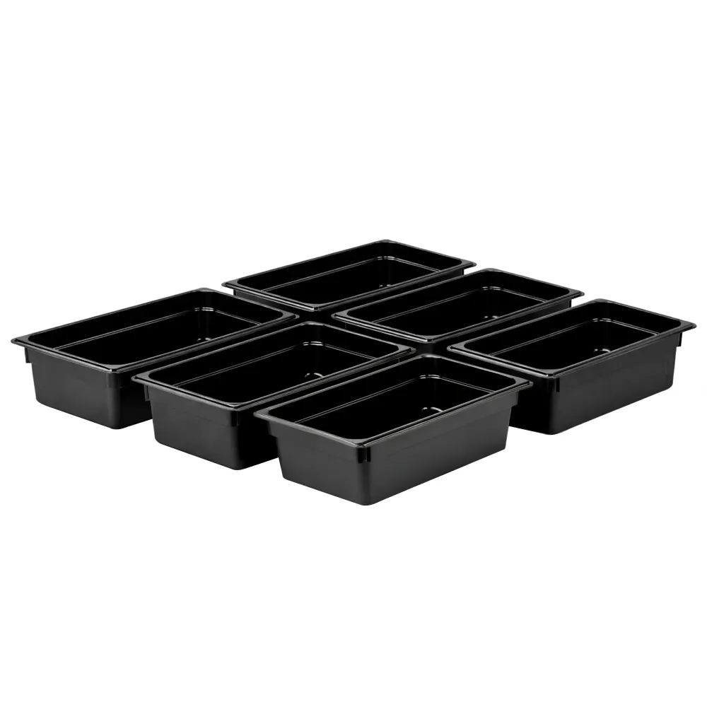 Polypropylenbeholdere GN 1/3 - svart - høyde 100 mm