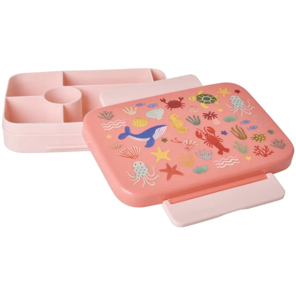 Rice Coral Ocean Print Plastic Lunchbox 6 Rooms
