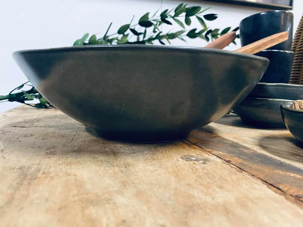 Salatskål i stentøy – Grå