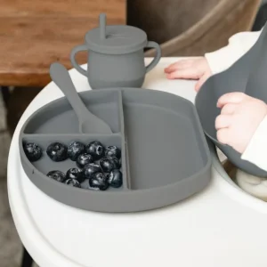Silikon baby måltidsett med 6 deler