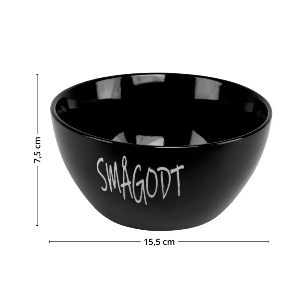 Skål keramikk sort smågodt 15,5 x 7,5 cm