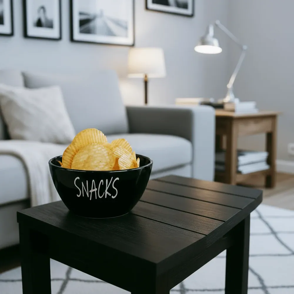 Skål keramikk sort snacks 13 x 6 cm