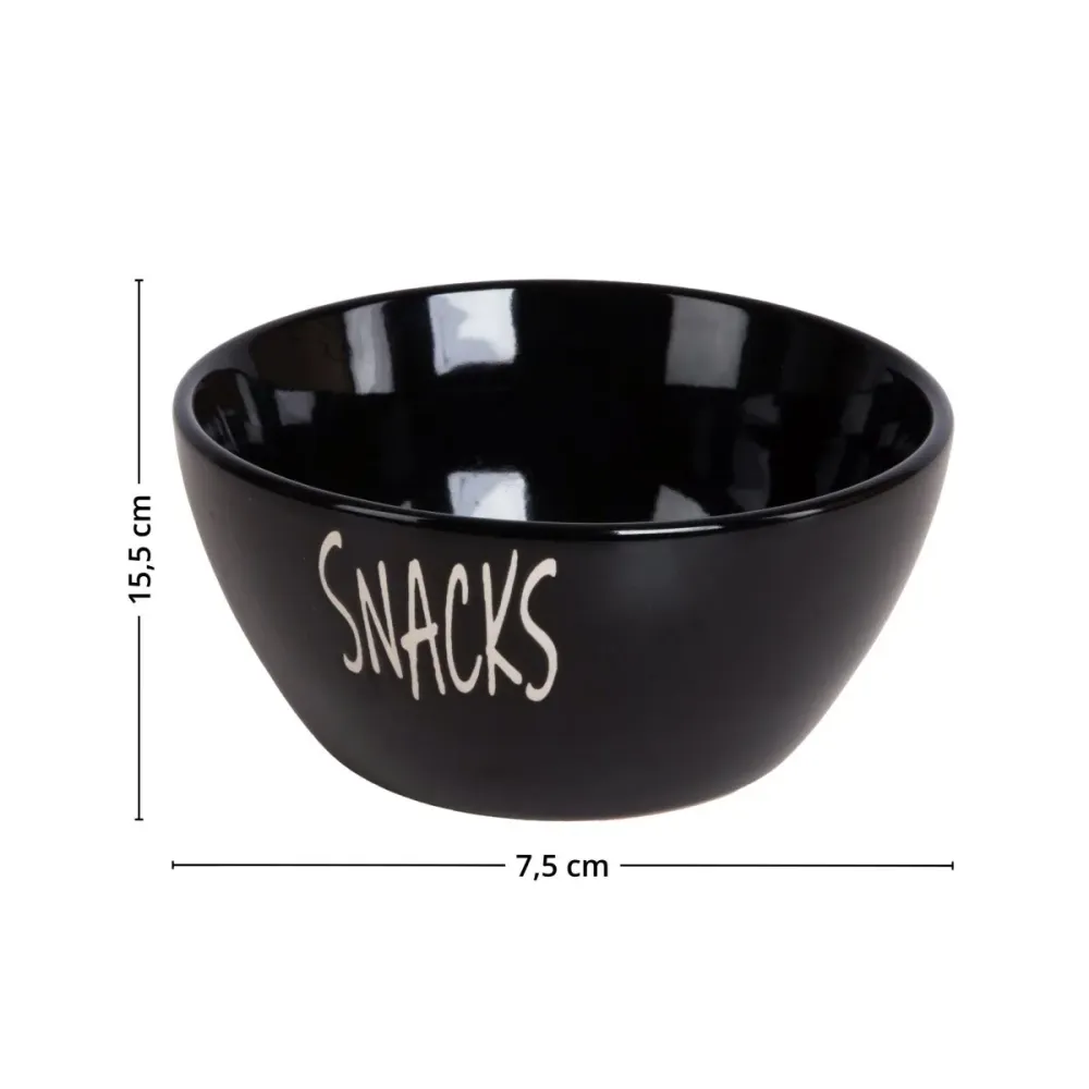 Skål keramikk sort snacks 13 x 6 cm