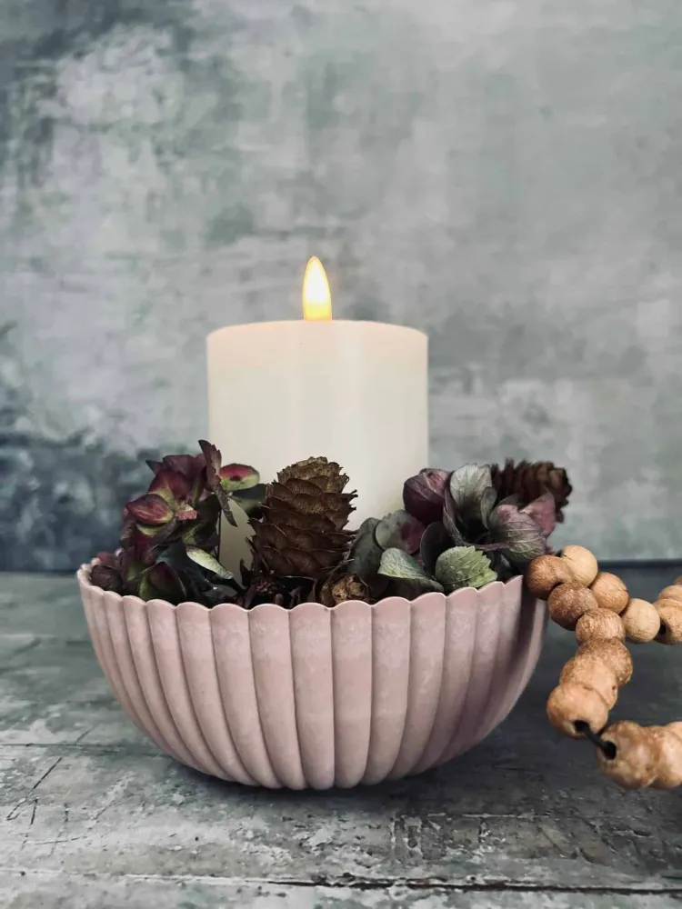 Skål med bølgekant – Rosa