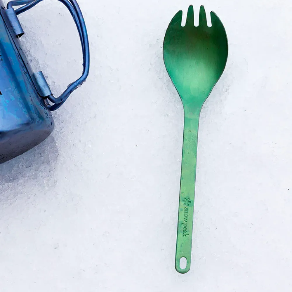 Snow Peak Titanium Spork, Green