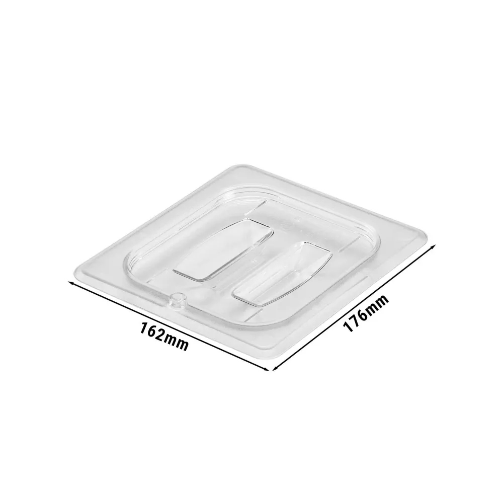 (6 stk.) CAMBRO | Camview® - Copolymer GN lokk 1/6 - med håndtak - Klar - BPA-fri