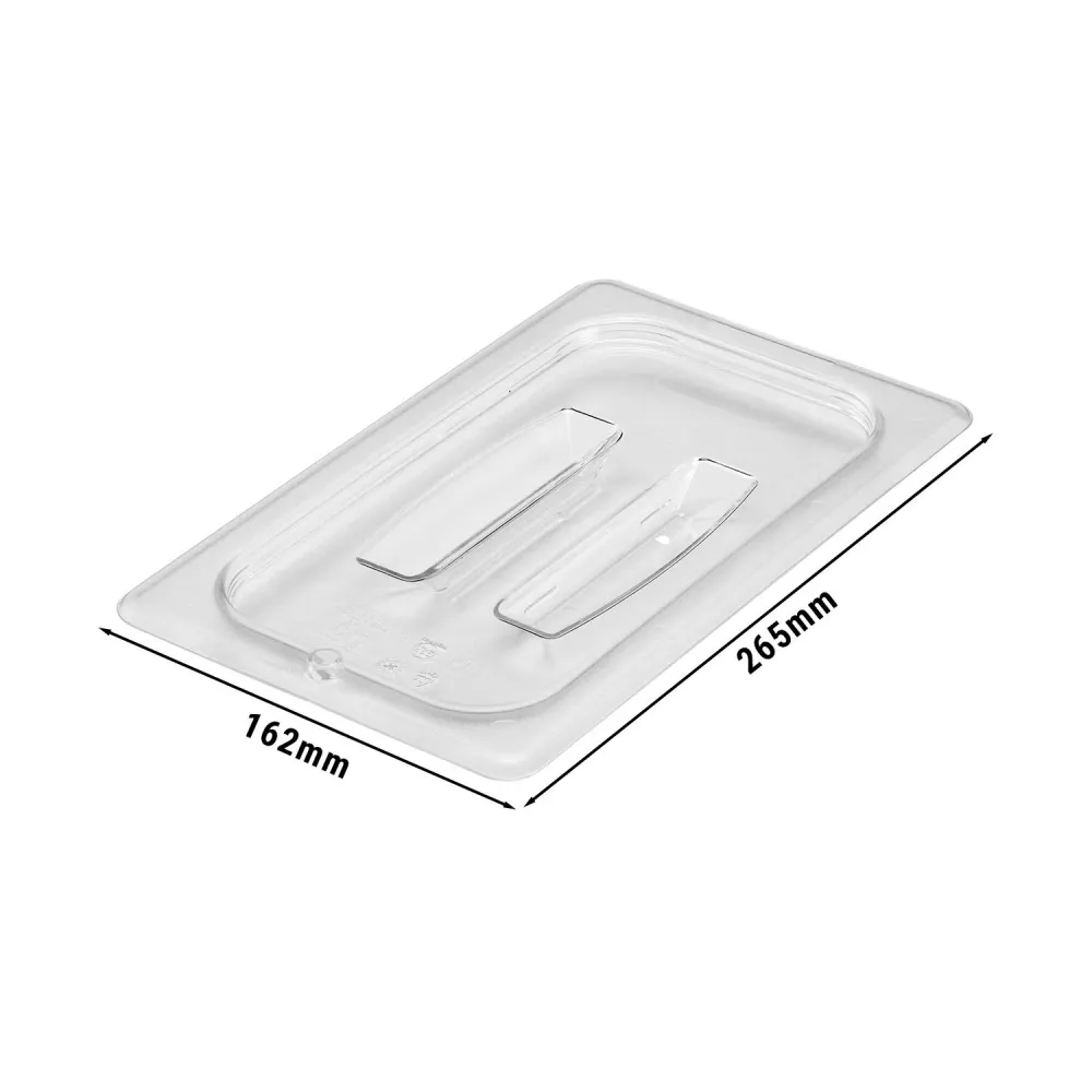 (6 stk.) CAMBRO | Camview® - Copolymer GN lokk 1/4 - med håndtak - Klar - BPA-fri