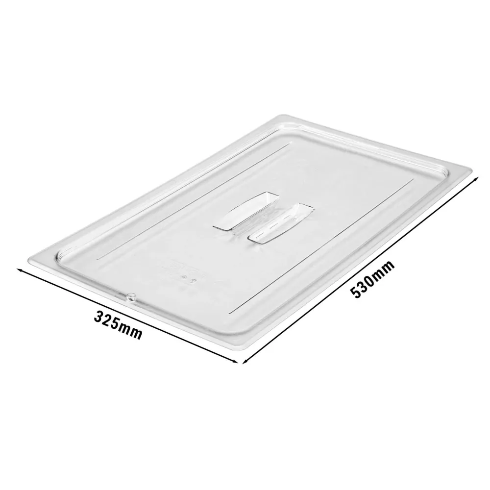 (6 stk.) CAMBRO | Camview® - Copolymer GN lokk 1/1 - med håndtak - Klar - BPA-fri