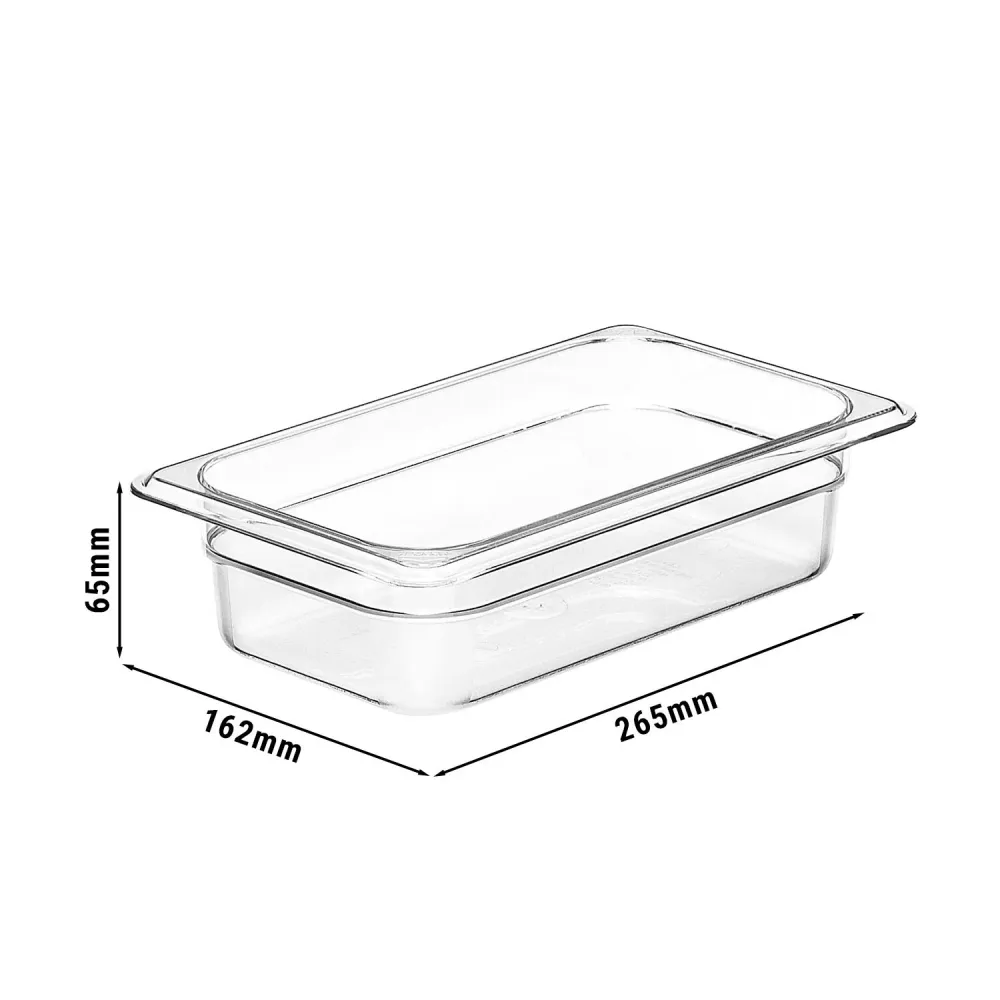 (6 stk.) CAMBRO | Camview® - Kopolymer GN-beholder 1/4 - Klar - Høyde: 65 mm - BPA-fri