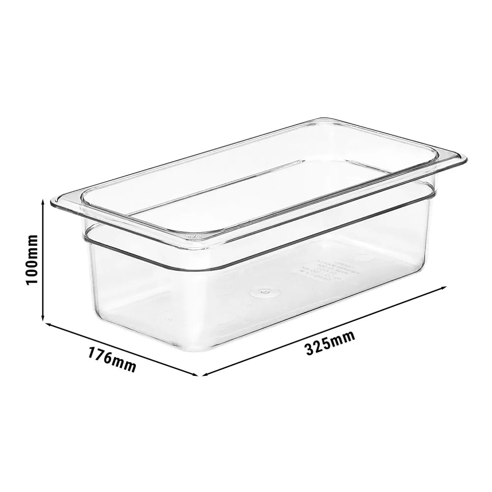 (6 stk.) CAMBRO | Camview® - Kopolymer GN-beholder 1/3 - Klar - Høyde: 100 mm - BPA-fri