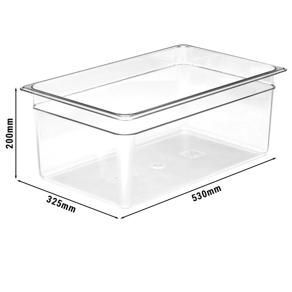 (6 stk.) CAMBRO | Camview® - Kopolymer GN-beholder 1/1 - Klar - Høyde: 200 mm - BPA-fri
