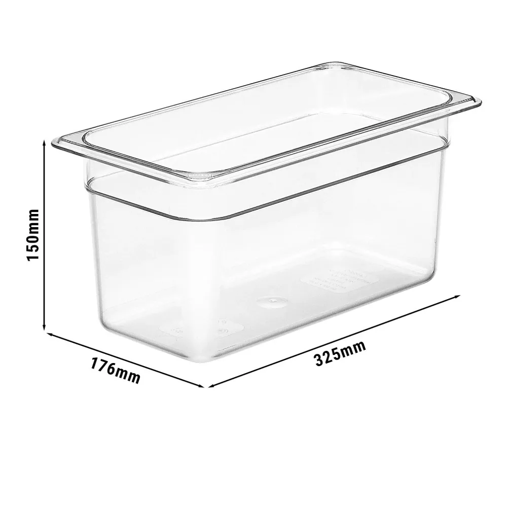(6 stk.) CAMBRO | Camview® - Kopolymer GN-beholder 1/2 - Klar - Høyde: 150 mm - BPA-fri