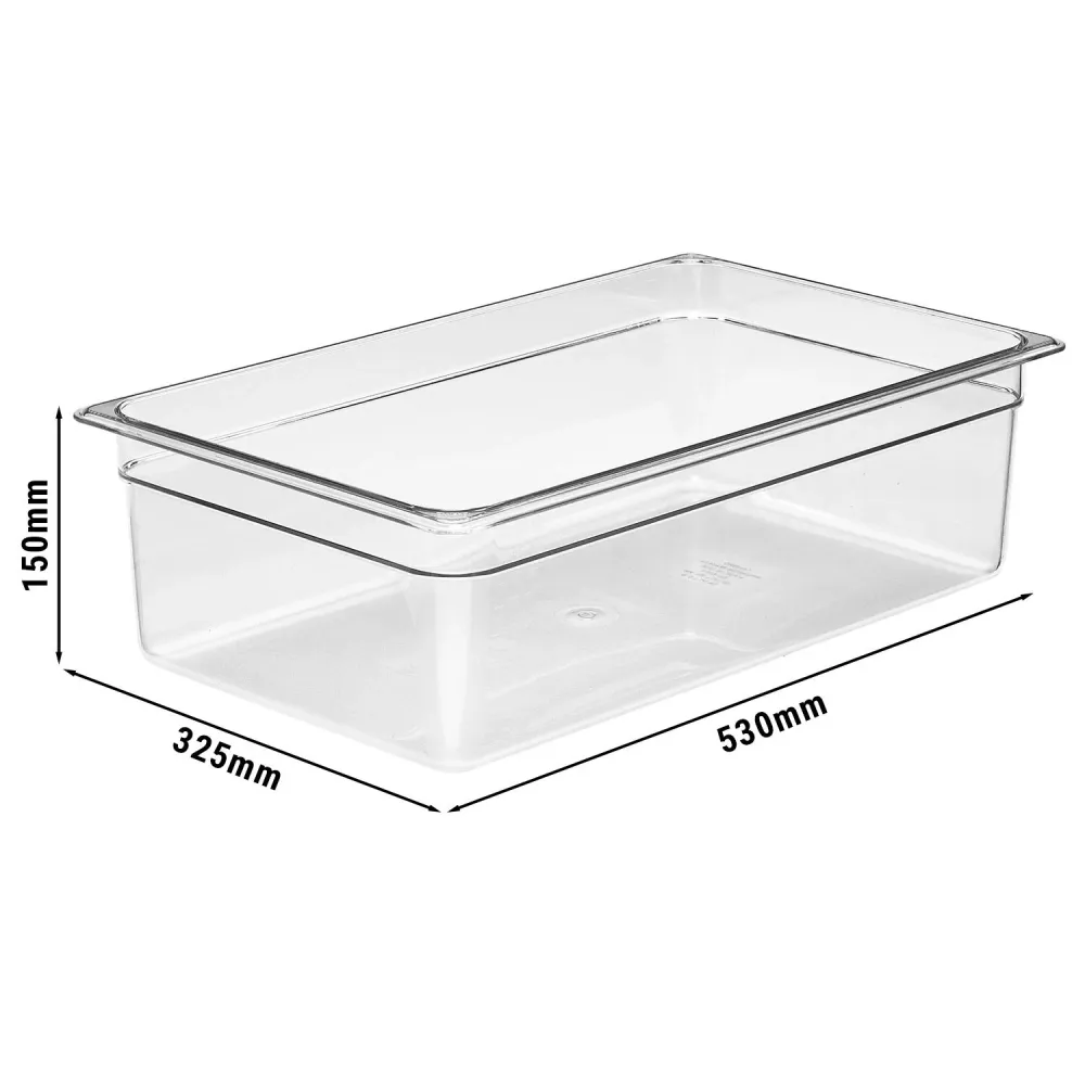 (6 stk.) CAMBRO | Camview® - Kopolymer GN-beholder 1/1 - Klar - Høyde: 150 mm - BPA-fri
