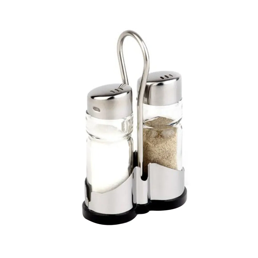 (6 stk) cruet - ECONOMIC - stativ i rustfritt stål - inkl. 2 salt- og pepperbøsser