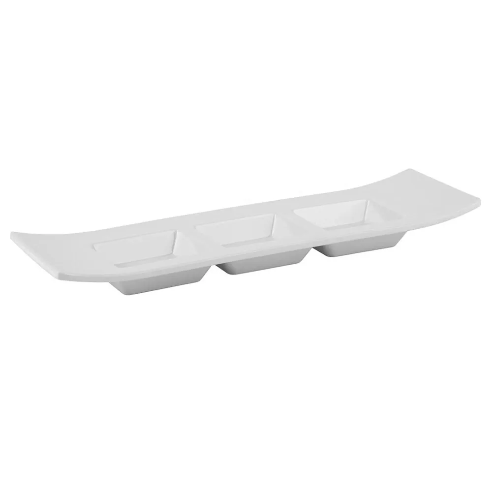 (6 stk.) Dipbrett - CASUAL - melamin - 290x90mm - 3 dips - hvit