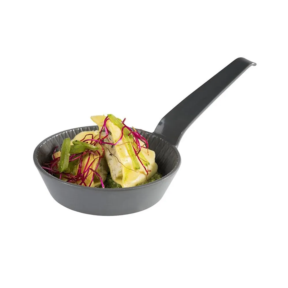 (48 stk.) Dipskåler – MINI – Melamin – 70 ml – 155x85 mm – med håndtak – Grå